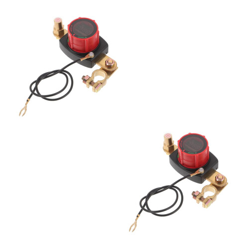 2Pcs Marine Rv Car Battery Cut Off Switch with Clear Status Indicator 2