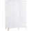 Seconique Miami 3 Door Wardrobe - White with Gold Feet 7