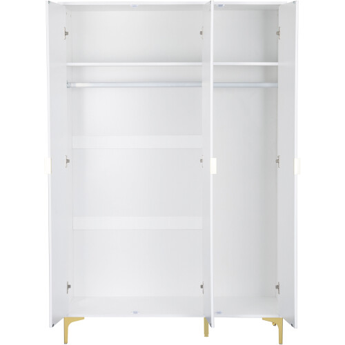 Seconique Miami 3 Door Wardrobe - White with Gold Feet 1