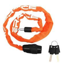 RIDERACE Fahrrad-Kettenschloss, Diebstahlschutz, Hohe Sicherheit, MTB, Mountainbike, mit 2 Schlüsseln für Scooter, Elektro-E-Bike, Orange