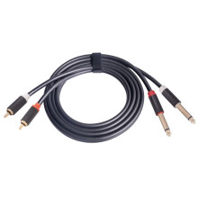 Dual RCA Male to Dual 6.35mm Jack Male Audio Cable Connector Converter Adapter Splitter Cord for Speaker Mixer Amplifier