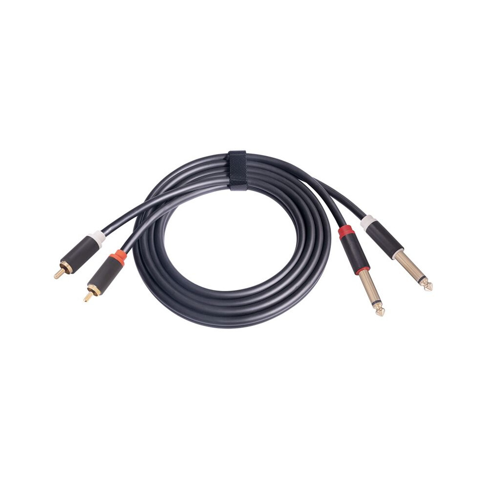 Dual Rca Male To Dual 6.35Mm Jack Male Audio Cable Connector Converter Adapter Splitter Cord For Speaker Mixer Amplifier Gold 4713842936111