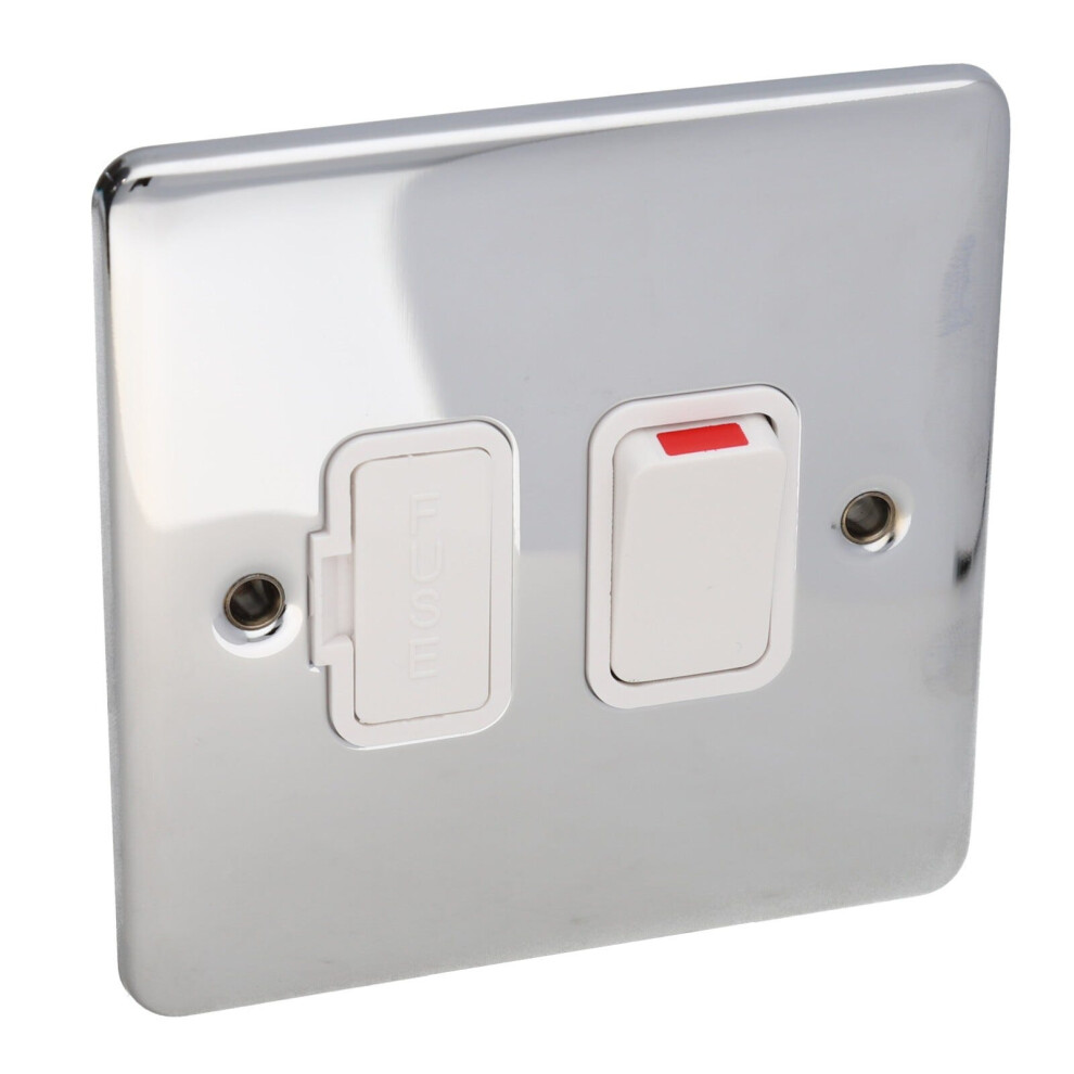 Deta Ve1370chw Switched Fuse Spur 13A Wall Faceplate Chrome White 5016211211789