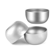 Titanium Cup Pure Titanium Tea Cup 45ml Double Layer Teacup for Camping Hiking Backpacking Home Office 3PCS Tea Cup