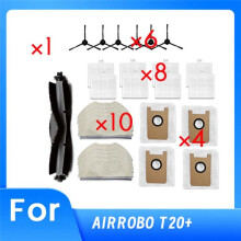 For AIRROBO T20+ Vacuum Cleaner Accessories Main Side Brush Mop Filter Dust Bags Ultra Durable Accessories