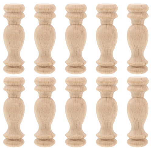 18Pcs Solid Wood Vintage Roman Balusters Unpainted Pillars for Home