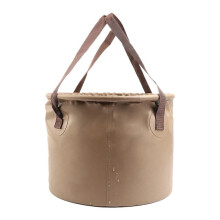 Outdoor Portable Folding Bucket Portable Fishing Water Storage Container Camping Travel Portable Picnic Bucket Khaki B