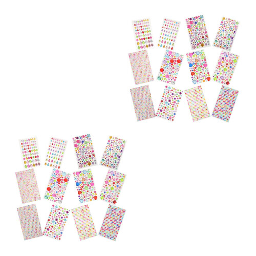 24Feuilles Stickers Adhésifs Multiformes Pour