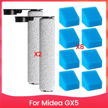 10PCS Replacement Parts for Midea GX5 Floor Cleaner Accessories Main Roller Brush Filter Sponge