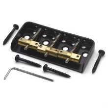 Ponte per Chitarra Corto Ponte per Chitarra A Doppio Carico con Lati Tagliati con Sellette In Ottone Compensate per Chitarra TL Nero
