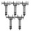 5Sets Heavy Duty Hydraulic Jack Replacement Parts Silver Iron Material 10