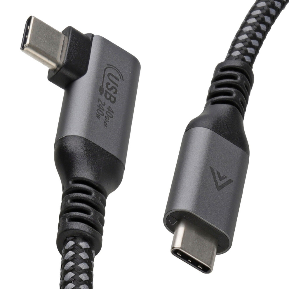 Right Angle Usb-40 Usb-C Usb 4.0 Male To Male Cable 40Gbps 240W 0.5M 5054338126579