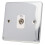 DETA VE1264CHW TV Socket Isolated Female Wall Faceplate Chrome White Insert 1