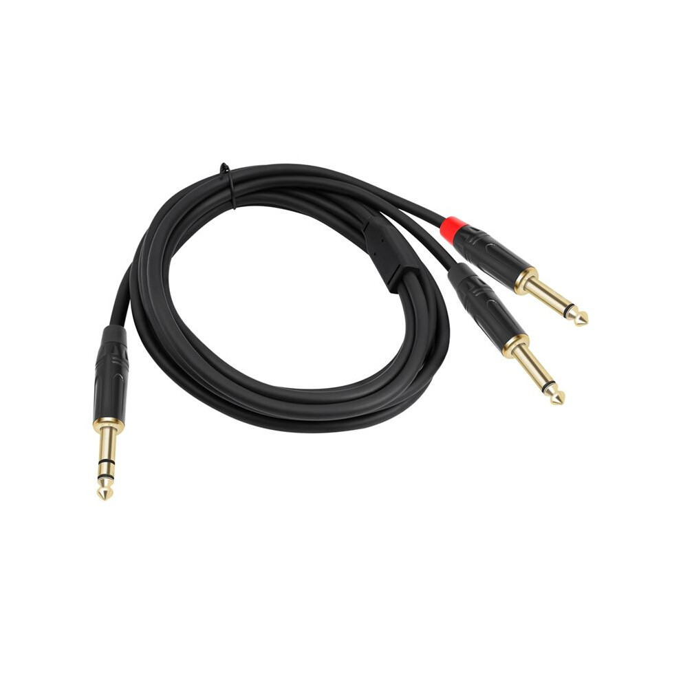Photos - Cable (video, audio, USB) 6.35mm Stereo to 2 Mono 6.35 Male Mono Y-Splitter Insert Cable 1/4 Inch Male Jack to Dual 1/4inch 6.5 Male Audio Cable A