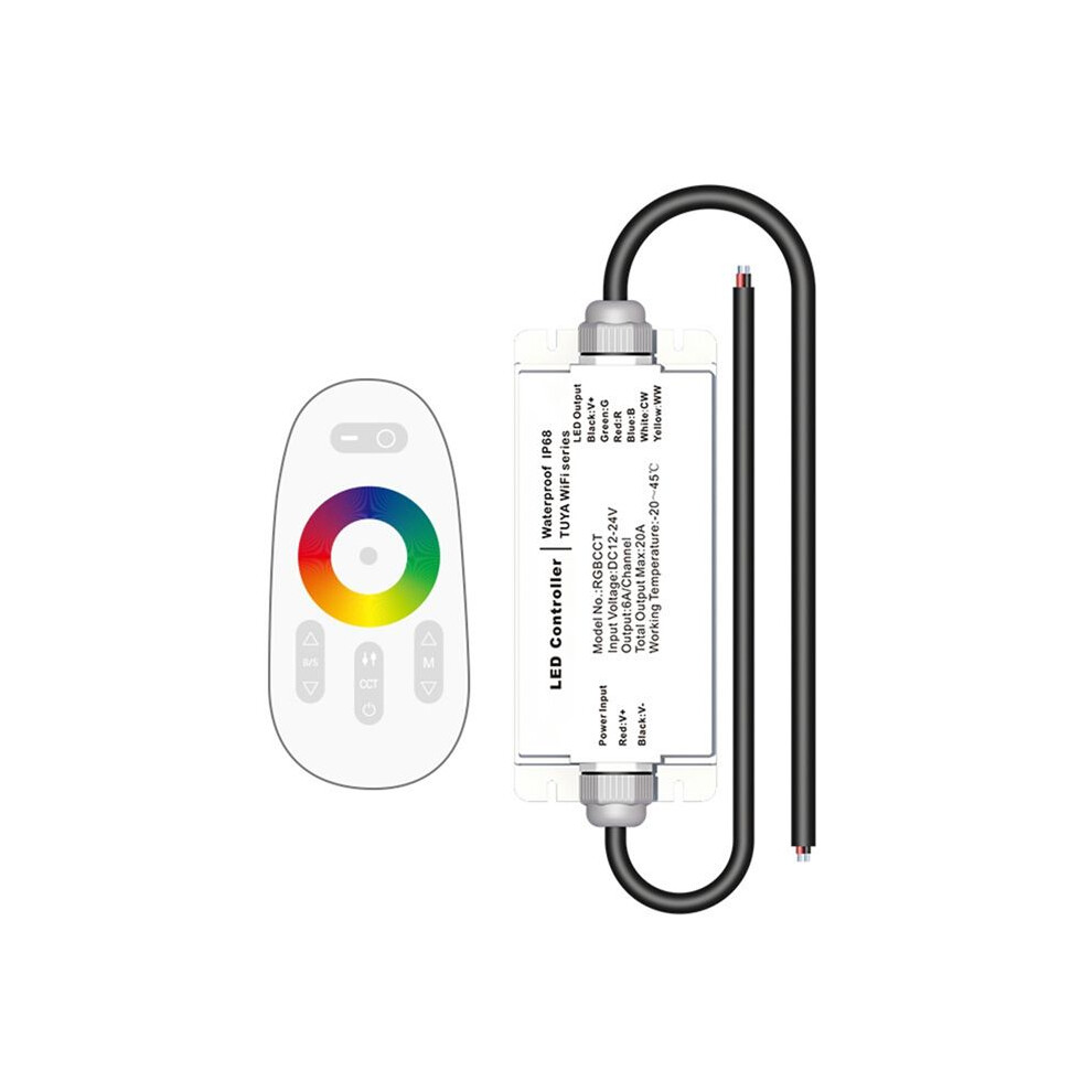 Tuya Wifi Dc12v 24V Led Strip Waterproof Controller Ip68 Rain-Proof With Tuya Voice Remote Control Rgbcw 6032948325659