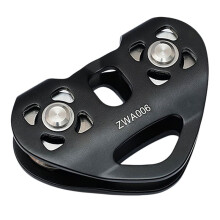 30kN Cable Trolley Pulley with  Bearing Climbing Caving Aloft Work Rescue Black