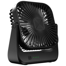 Desk Fan 4 Speeds Stronger Cooling Airflow Portable Small Fan Rechargeable Quiet Personal Fan for Home Office Black