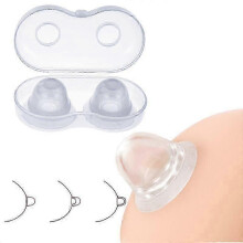 (As show, One size) Silicone Nipple Correction Niplette Nipple Shield Sucker Corrector Flat 2pcs Corrector Flat Silicone Nipple Breast Correction