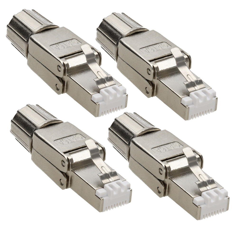Kenable 40Gig Idc Rj45 Connector For Cat6a Solid Cable Tool-Less Metal Clip [4 Pack]