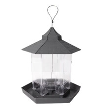 Mangeoires pour Oiseaux Sauvages Gazebo Mangeoire pour Oiseaux Bol D'Alimentation Station de Suspension de Capacité avec 6 D'Alimentation