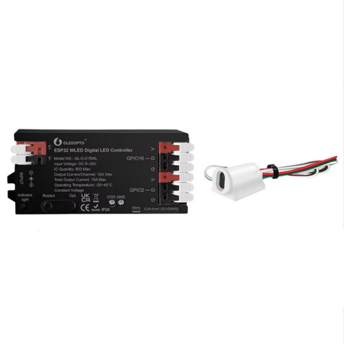 GLEDOPTO ESP32 WLED LED Controller RGBIC LED Strip Light Dynamic Lighting IR  Sensor Gesture-Aware Trigger WS2811 SK6812 B