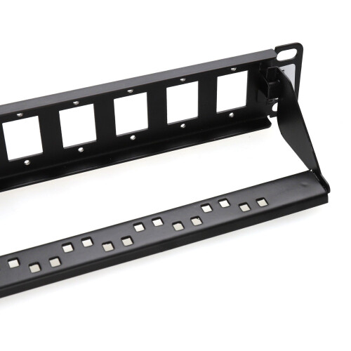 Panel Mount Patch Panel 16 Port 19 inch Data Cabinet with Cable Management Bar 1