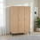 Seconique Miami 3 Door Wardrobe - Oak Effect with Black Feet 1