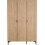 Seconique Miami 3 Door Wardrobe - Oak Effect with Black Feet 8