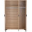 Seconique Miami 3 Door Wardrobe - Oak Effect with Black Feet 2
