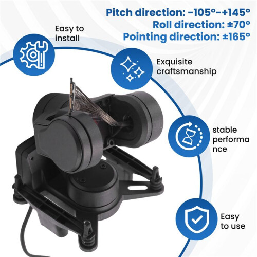 C-20T FPV Câmera Gimbal Pan Tilt Mount 3-Axis FPV  Tracking Compatível com Walksnail Avatar Moonlight para FPV Drone 1