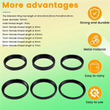 M54x0.75 Metal Length Extension Tube Kits 4/5/6/7/8/9mm for Astronomical Telescope Photography Extending T Ring