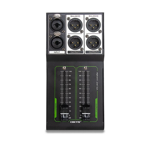 COKYIS Passive Volume Controller 1 in 2 Out No Noise Input and Output Sound Quality Lossless Mixer Volume Adjustment Controller 1