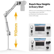 Ulanzi TH04 Overhead Camera Mount with Detachable C-Clamp Compatible with Uka F38 Arca for Cameras, Microphones, Softboxes Black