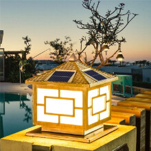 Outdoors LED Solar Lights Waterproof Solar Column Light with Remote Control LED Light for Garden Patio