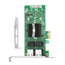 Gigabit Netwerkkaart, 10/100/1000 Mbps Dual RJ45 Ethernet-Adapter, met 82576-Chip, PCI-Express X1 NIC E1G42ET