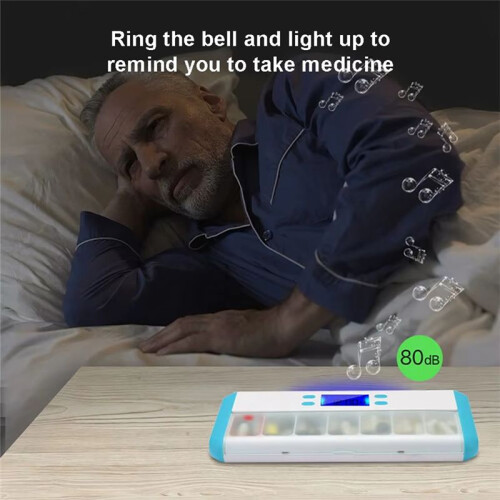 Pill Organizer Electronic Timing Reminder Storage Case Timer Weekly Pills Container Alarm Box for Traveling A 2