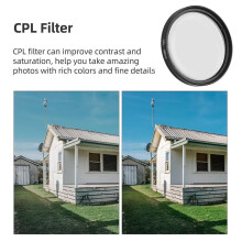 52 mm CPL-Filter, Kreisförmiges Telefonkameraobjektiv, Universeller Polarisationsfilter, Objektivclip, Keine Reflexionen für Smartphones, DSLR