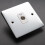 DETA VE1264CHW TV Socket Isolated Female Wall Faceplate Chrome White Insert 2