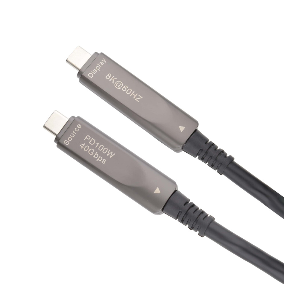 Kenable Usb-C Usb-40 Active Optical Cable Aoc 100W 40Gbps Data Transfer/8K60hz Video 15M