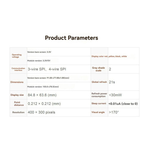 Waveshare 4.2 Inch for Raspberry Pi 4 E-Paper Module E-Ink Display with SPI Interface for  Nucleo STM32 A 2