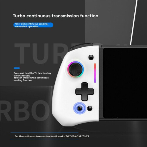 LinYuvo Wireless Gamepad for   Replacement with Colorful Lights Six-Axis Gyro Back Button Wake- Feature White 2