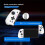 LinYuvo Wireless Gamepad for   Replacement with Colorful Lights Six-Axis Gyro Back Button Wake- Feature White 5