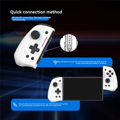 LinYuvo Wireless Gamepad for   Replacement with Colorful Lights Six-Axis Gyro Back Button Wake- Feature White 1