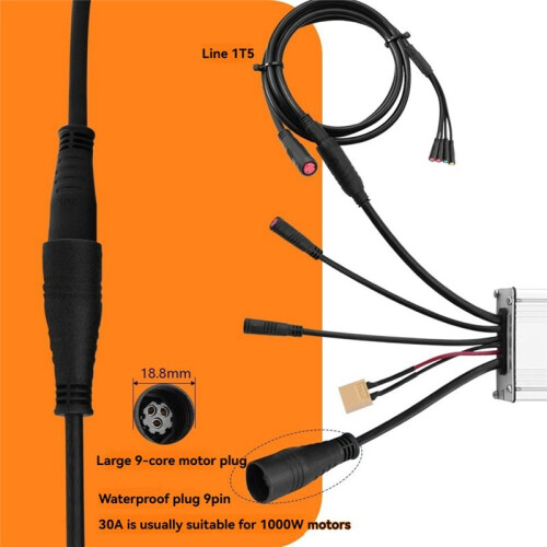 Electric Bicycle Controller with 1T5 Light Wire KT-30A Waterproof Sine Wave Controller Essential E-Bike Accessory 2