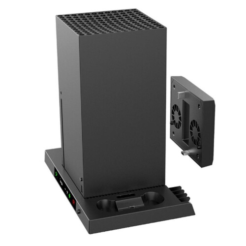 Automatic Cooling Fan and Charging Stand for  Series X Console,Wireless Dual Charger Base for XSX Controller 2