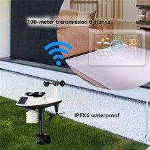 WiFi Weather Station Color Display Digital Thermometer Humidity Wind Speed Rainfall Air Forecast Weather Forecast Clock