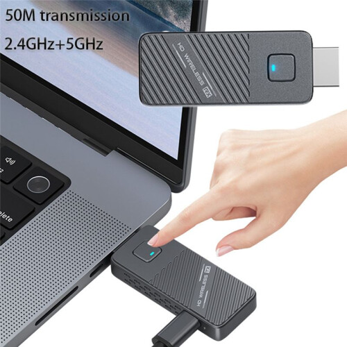 5G Wireless HD Transmitter Receiver Screen Mirroring for PC, TV, Projector Smooth Video Streaming and Easy Setup 1