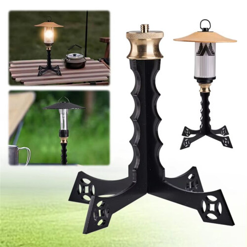 Foldable Retro Camping Light Bracket, 1/4 Thread Support, Detachable Outdoor Lamp Holder 2