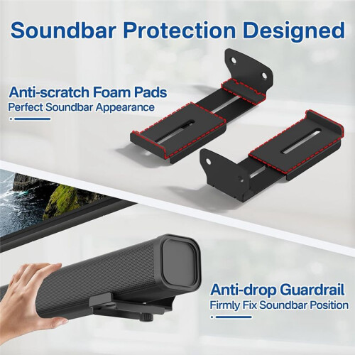 Soundbar Wall Mount Bracket for , , , ,  Soundbar Mount with Depth Adjustable Sound 1
