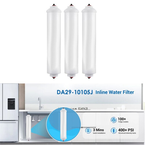 DA29-10105J Inline Water Filter Refrigerator Filter Element Coconut Shell Activated Carbon Rod Filter Element 3 Pcs 2
